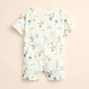 Little Co. Hola Plants Short Sleeve Pocket Romper Size 12M by Lauren Conrad